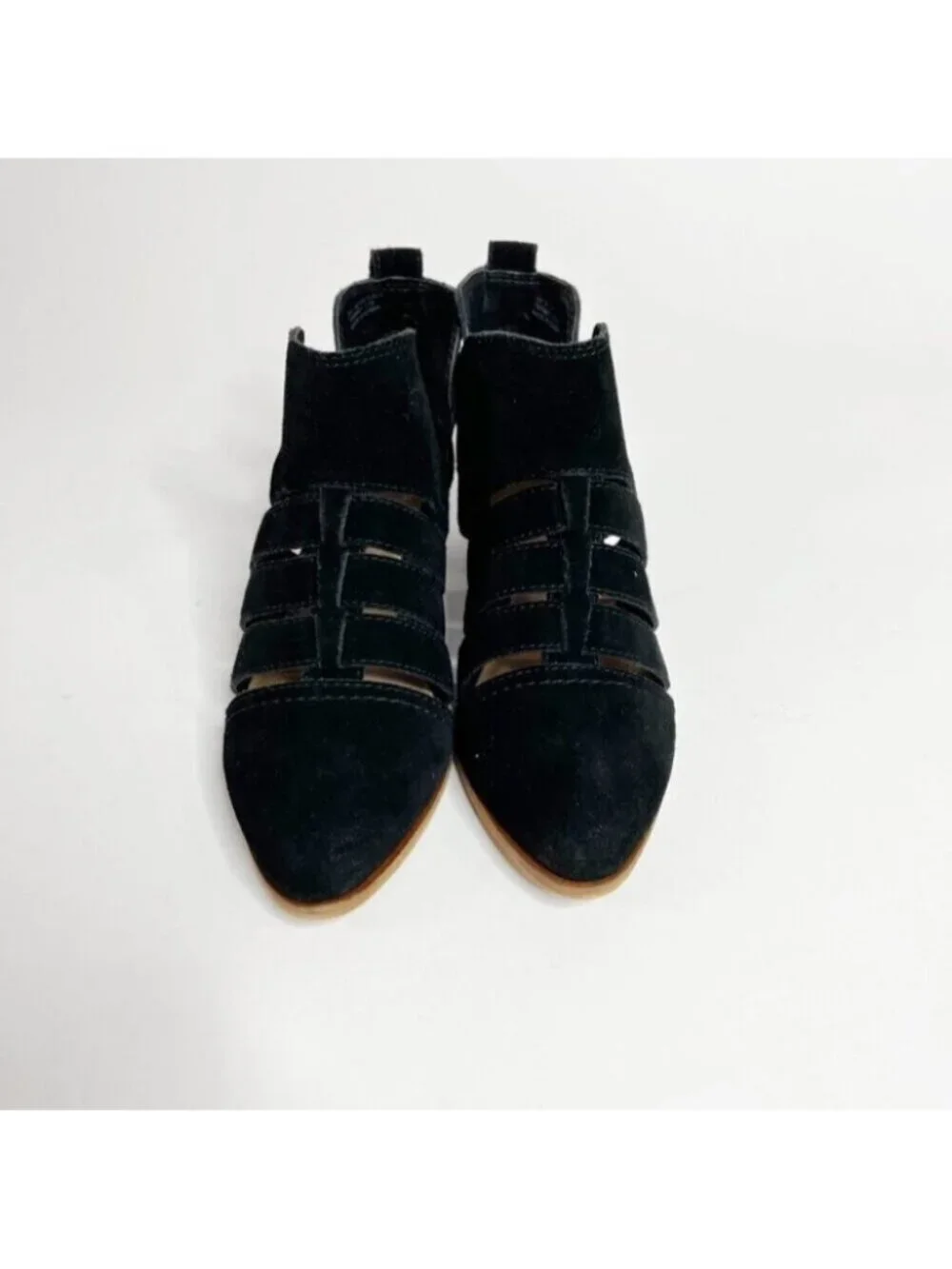 Frye & Co Black Suede Cut Out Ankle Boots